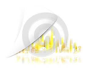 Set off the cover search and discover the city with Economy and Finance element vector illustration graphic EPS10