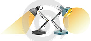 Set of Office Desk Lamp concept. Eps Vector..