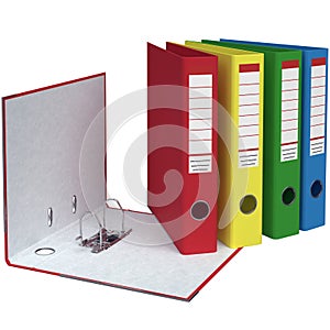 Set of office folders different colors