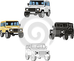 Set of Offroad autos