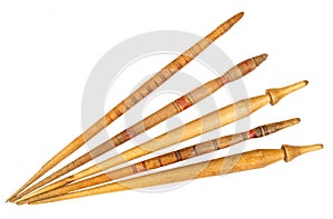 Set ofwooden spindle