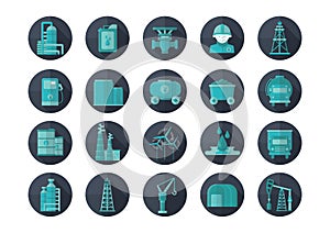 Set of oil and gas icons. Vector illustration decorative design