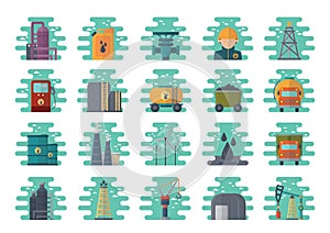 set of oil and gas icons. Vector illustration decorative design