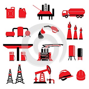 Set of Oil and Gas power energy vectors and icons