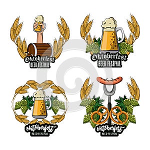 Set of oktober festival emblems
