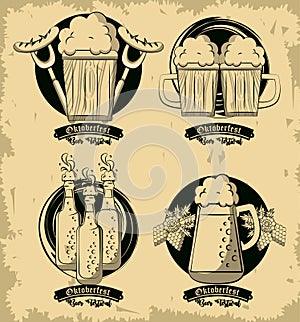 Set of oktober festival emblems