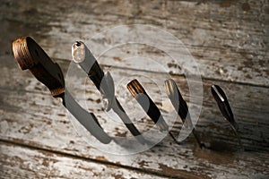 Set of old hunting handmade knives