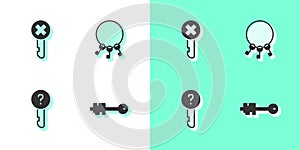 Set Old key, Wrong, Undefined and Bunch of keys icon. Vector