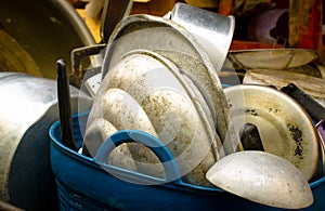 Set of old kitchen tools. Close up