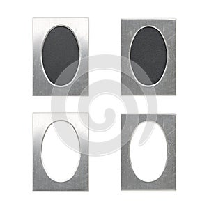 Set of old oval silver picture frames