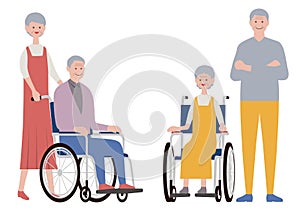 Set Of Old People Isolated On A White Background.