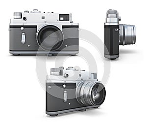 Set of old photo camera