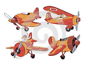 Set of old planes cartoon photo