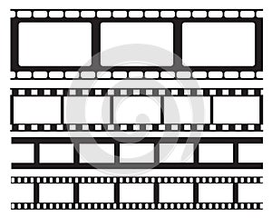 Set of old retro vntage film strip frame, vector illustration.Cinema frame. Movie tape. flat isolated on white background. Use for