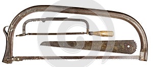 Set old saws on a tree