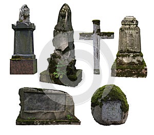 Set of old tombstones.
