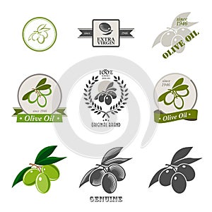 Set olive oil labels, logos and design elements.