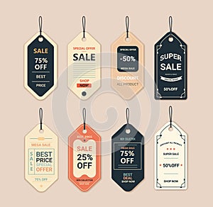 set online shopping tags promo stickers hot sale best price icons special offer promotion discount coupons collection