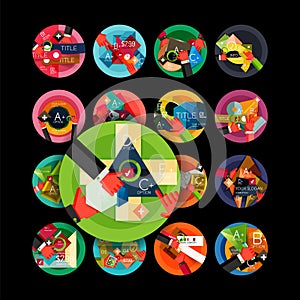 Set of option presentation labels, flat design web