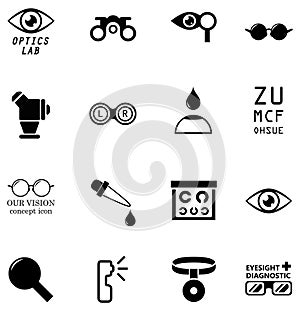 Set optometry icons