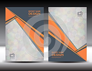 Set Orange Cover Annual report design, cover design, polygon backg