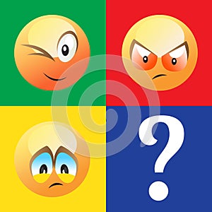 Set of orange smiles.