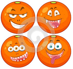 Set of oranges with expressions