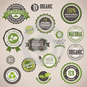 Set of organic badges and labels