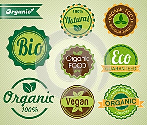 Set of organic badges and labels