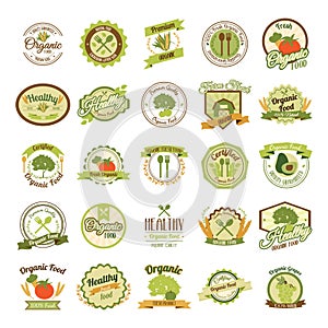 Set of organic labels. Vector illustration decorative design