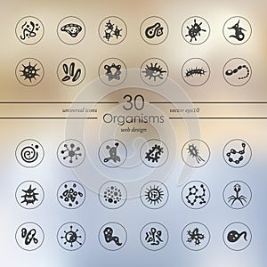 Set of organisms icons