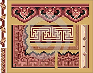 Set of Oriental Borders and Frames