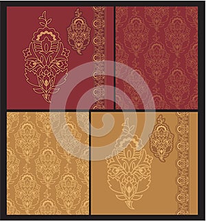 Set of Oriental Floral Design Elements