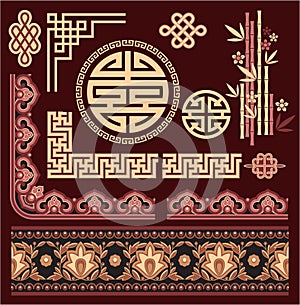 Set of Oriental Pattern Elements photo