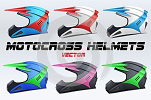 Set of Original Motorcycle Helmets
