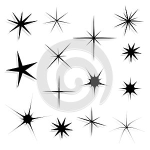 The set of original vector stars sparkle icon