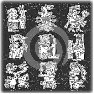 Set of ornament in style of the Maya