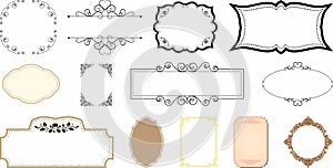 Set of Ornamental label frames collection