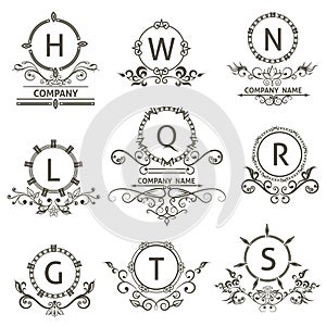 Set ornamental logos, corporate emblem style