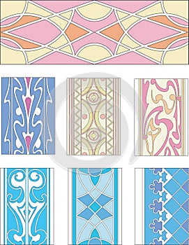 Set of ornamental patterns in mannerism style