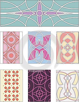 Set of ornamental patterns in mannerism style photo