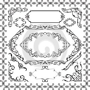 Set of ornane design elements