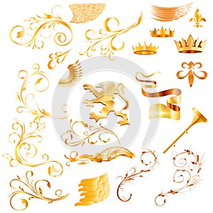 Set of ornate design elements.