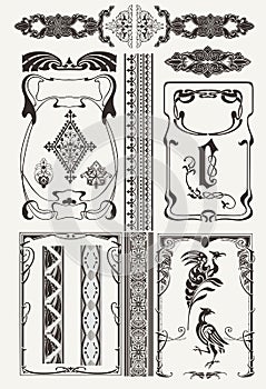 Set Of Ornate Frames Art-Deco Style