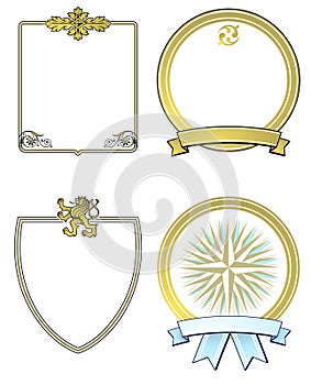 Set of Ornate Gold Shields
