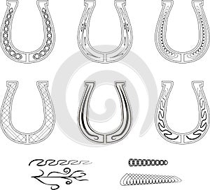 Set of ornate horseshoes