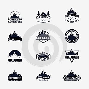 Set Of Outdoor Adventure Logo Design
