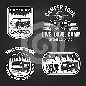 Set of outdoor adventure quotes. Vector. Concept for shirt or logo, print, stamp or tee. Vintage design with mountains