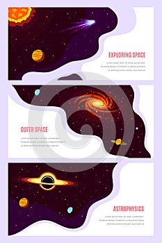 Set of Outer Space Concept Banner Templates