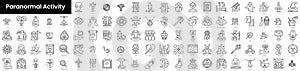 Set of outline paranormal activity icons. Minimalist thin linear web icon set. vector illustration